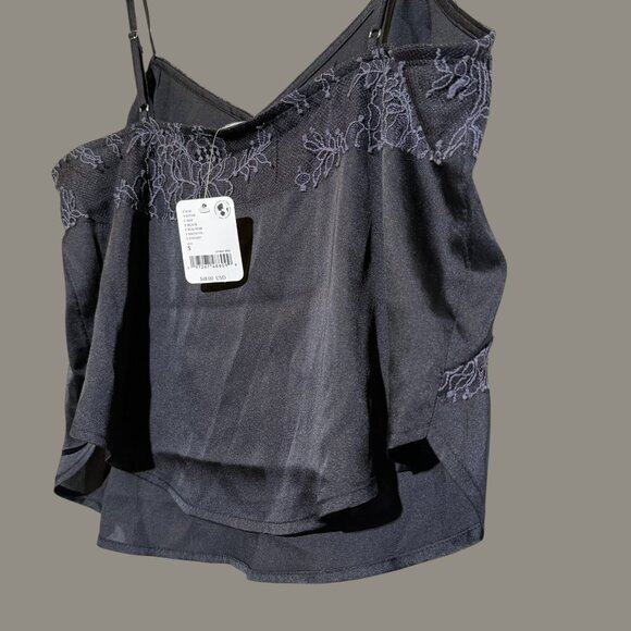 Free People Moonbeams Surplice V-Neck Lace Detail Satin Camisole size Small NWT - Picture 5 of 5